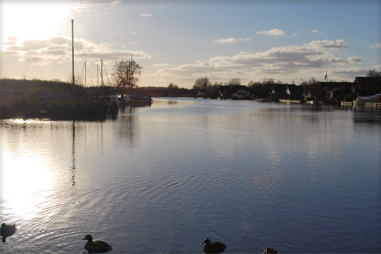 The River Bure in Horning on the Norfolk Broads