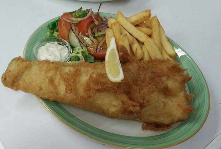 Fish and chips at Red Lion in Coltishall