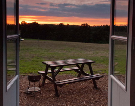 View from the shepherds hut at Top Farm