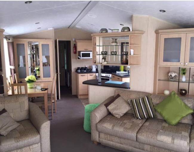 Sample lounge of Waters Retreat Caravans in Hopton