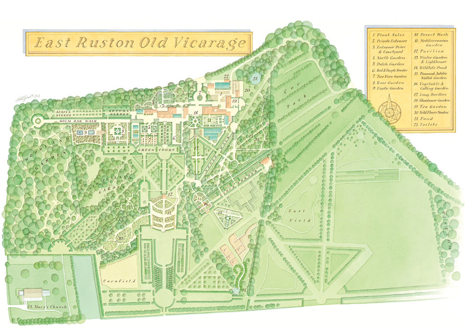 Site Map of East Ruston Gardens