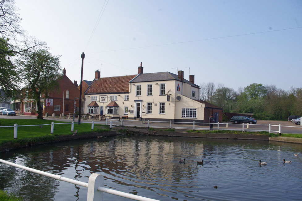 The Kings Arms view from the duck pond in Martham