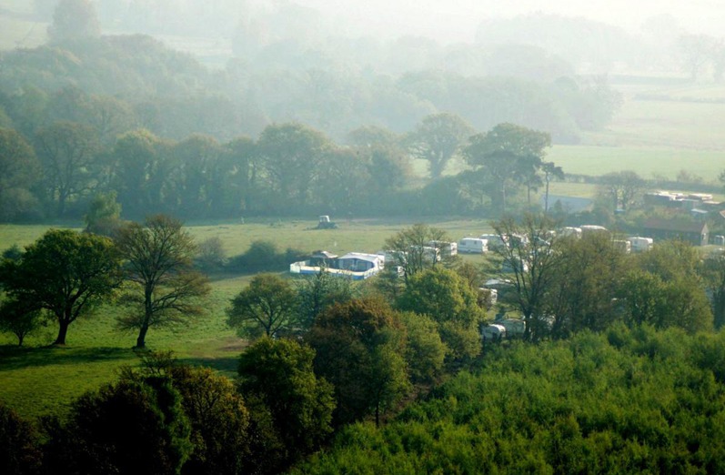 Airial view of Top Farm Glamping site