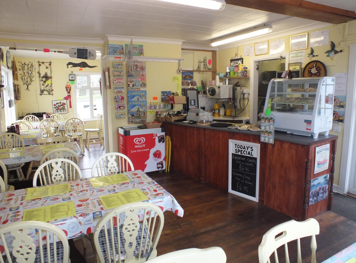 Cosy interior of Wayfarers Cafe