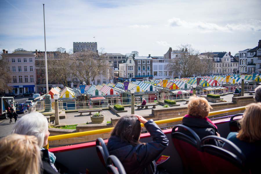 View Of Norwich Market From A Routemaster Bus